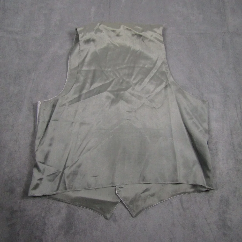 Suit Vest Mens XL Grey Pinstripe Formal Five Button Waistcoat Wedding